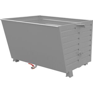 Späne-Stapelkipper BSL mit Lochblechboden, Volumen 1,5 m³, mausgrau eurokraft pro