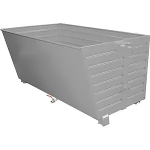 Späne-Stapelkipper BSS mit Siebblecheinsatz, Volumen 2 m³, mausgrau eurokraft pro