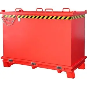 Klappbodenbehälter SB, Volumen 2 m³, Traglast 2000 kg, feuerrot eurokraft pro