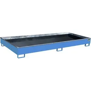 Regal-Bodenwanne mit PE-Einsatz, 540 l Auffangvolumen, LxBxH 3265 x 1315 x 270 mm, blau, ab 3 Stk eurokraft pro
