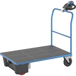 Plattformwagen mit Elektroantrieb, Rohrschiebebügel, LxBxH 1570 x 800 x 1300 mm, Vollgummi Reifen eurokraft pro