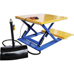 Flachform-Hubtisch, G-Form, Tragfähigkeit 1200 kg, Hand-Bedienelement eurokraft basic