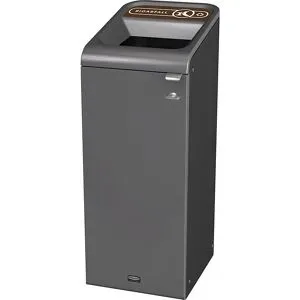 Recyclingstation Rubbermaid Configure, für Bioabfall, 87 l, Magnetverbindung, B 495 x T 489 x H 975 mm, braun