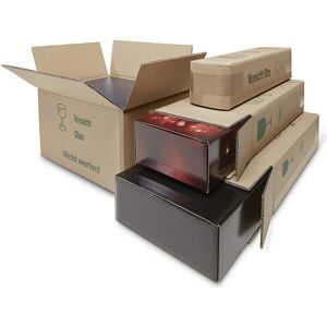 Versandkarton, mit deutscher Postzulassung (PTZ), Innenmaße 270 x 104 x 410 mm, für 3 Flaschen, ab 12 Stk ratioform