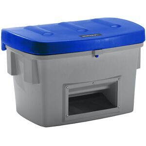 Universal- und Streugutbehälter, mit Entnahmeöffnung, 200 l, Deckel blau eurokraft pro