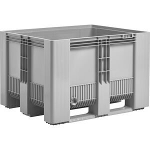 kaiserkraft Palettenbox SB3, Inhalt 610 l, geschlossen, grau, ab 10 Stk