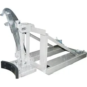 Bauer Fasslifter RS-I/D 91, für Stapler, 1 x 110 bis 200-l-Deckelfässer, L 1285 x B 585 x H 810 mm, bis 800 kg, Stahl, feuerverzinkt