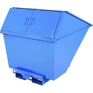 Kippbehälter mit Hochdeckel, blau, Volumen 1100 l eurokraft basic
