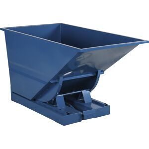 kaiserkraft Kippbehälter für leichte Güter, Traglast 600 kg, signalblau RAL 5005, Volumen 0,6 m³