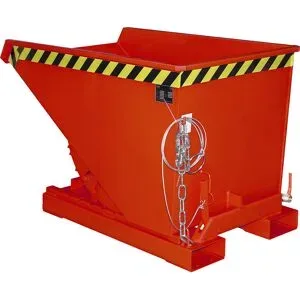 Spänebehälter EXPO-E, Volumen 0,3 m³, feuerrot eurokraft pro