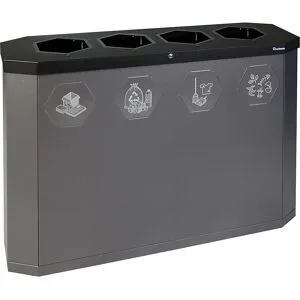 kaiserkraft Wertstoffsammler Sixco smart, Volumen 4 x 45 l, eisenglimmer