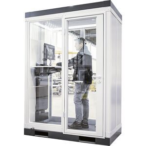 kaiserkraft Besprechungsbox CoWoCube® 2, LxBxH 2194 x 1148 x 2832 mm, Einzelflügeltür, vollverglast