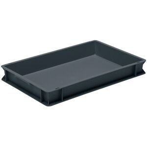 kaiserkraft ESD-Stapelbehälter, PP, schwarz, LxBxH 600 x 400 x 75 mm, 14 l, VE 4 Stk