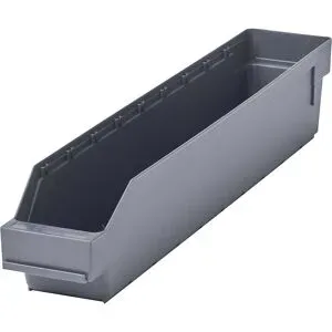 Regalkasten aus hochschlagfestem Polypropylen, grau, LxBxH 500 x 90 x 95 mm, VE 40 Stk STEMO