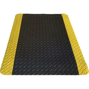 kaiserkraft Arbeitsplatzmatte Yoga Deck Ultra, Fixmaße, LxB 900 x 600 mm, schwarz/gelb