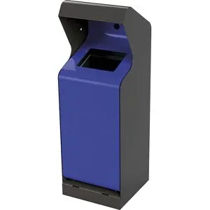 kaiserkraft Außen Abfalleimer, Volumen 50 l, eisenglimmer/enzianblau