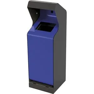 kaiserkraft Außen Abfalleimer, Volumen 70 l, eisenglimmer/enzianblau