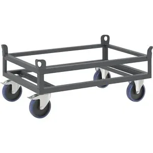 Fahrgestell aus Stahl, für Europaletten, Tragfähigkeit 1000 kg, Ladehöhe 450 mm, anthrazitgrau eurokraft pro