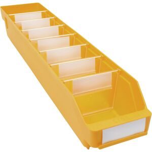 Regalkasten aus hochschlagfestem Polypropylen, gelb, LxBxH 600 x 118 x 95 mm, VE 30 Stk STEMO