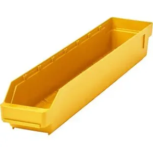 Regalkasten aus hochschlagfestem Polypropylen, gelb, LxBxH 600 x 118 x 95 mm, VE 30 Stk STEMO