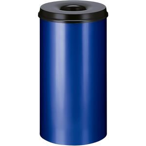 kaiserkraft Sicherheits-Papierkorb, Stahl, selbstlöschend, Volumen 50 l, HxØ 625 x 335 mm, Korpus blau / Löschkopf schwarz