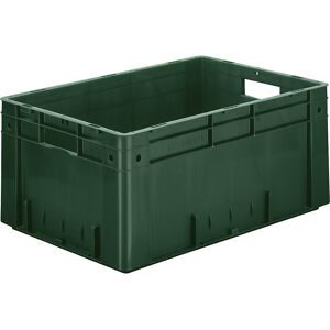 kaiserkraft Schwerlast-Euro-Behälter, Polypropylen, Volumen 50 l, LxBxH 600 x 400 x 270 mm, Wände geschlossen, Boden geschlossen, grün, VE 2 Stk