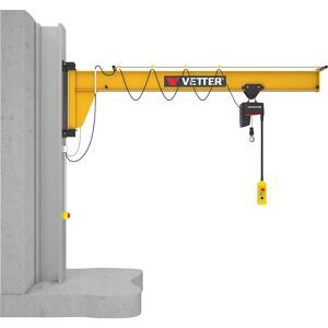 Wandschwenkkran ASSISTENT AW, mit Elektrokettenzug HF, Tragfähigkeit 1000 kg, Ausladung 4 m, Haupt-und Feinhub 4/1 m/min Vetter