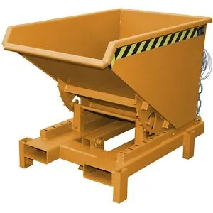 Schwerlast-Kippbehälter, Volumen 0,3 m³, Traglast 4000 kg, orange RAL 2000 eurokraft pro