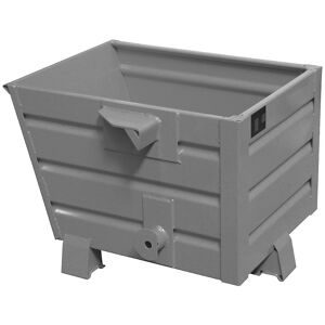 Kippbehälter, stapelbar, Volumen 0,3 m³, grau RAL 7005 eurokraft pro
