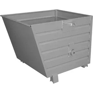 Kippbehälter, stapelbar, Volumen 0,9 m³, grau RAL 7005 eurokraft pro