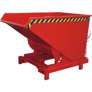 Schwerlast-Kippbehälter, Volumen 0,6 m³, Traglast 4000 kg, rot RAL 3000 eurokraft pro