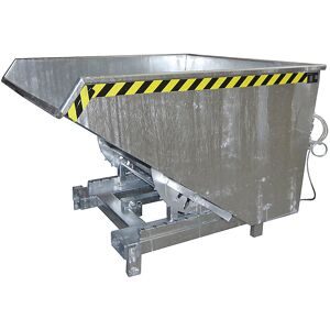 Schwerlast-Kippbehälter, Volumen 0,9 m³, Traglast 4000 kg, feuerverzinkt nach EN ISO 1461 eurokraft pro