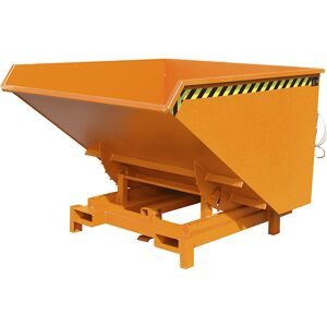Schwerlast-Kippbehälter, Volumen 1,7 m³, Traglast 4000 kg, orange RAL 2000 eurokraft pro