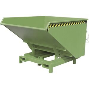Schwerlast-Kippbehälter, Volumen 2,1 m³, Traglast 4000 kg, grün RAL 6011 eurokraft pro