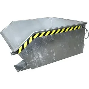 Kippbehälter, niedrige Bauform (E), Volumen 0,75 m³, feuerverzinkt eurokraft pro