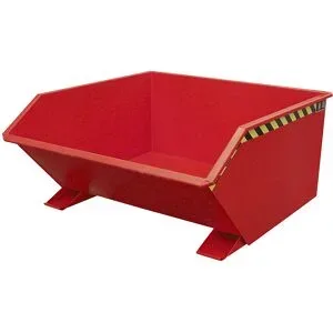 Kippbehälter, niedrige Bauform (E), Volumen 0,75 m³, feuerrot eurokraft pro