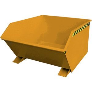 Kippbehälter, niedrige Bauform (E), Volumen 1,0 m³, gelborange eurokraft pro