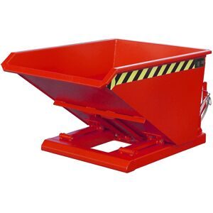 Kippbehälter, extrem niedrige Bauhöhe, ohne Fahrwerk, Volumen 0,3 m³, feuerrot eurokraft pro