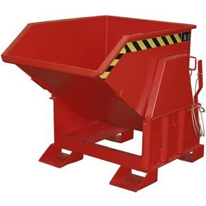 Kippbehälter, Standard-Bauhöhe, ohne Fahrwerk, Volumen 0,5 m³, lackiert rot RAL 3000 eurokraft pro