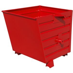Kippbehälter, stapelbar, Volumen 0,55 m³, rot RAL 3000 eurokraft pro