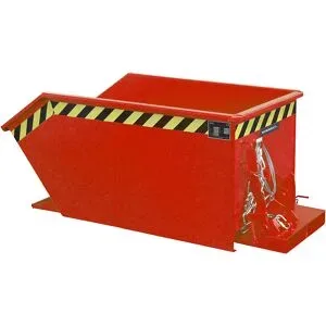 Kippbehälter für Späne, niedrige Bauhöhe (E), Volumen 0,3 m³, feuerrot eurokraft pro
