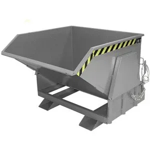 Kippbehälter, Standard-Bauhöhe, ohne Fahrwerk, Volumen 0,8 m³, lackiert grau RAL 7005 eurokraft pro