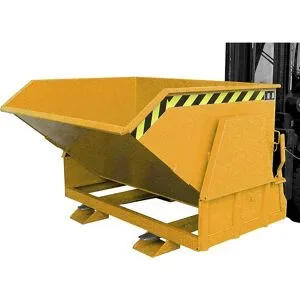 Kippbehälter, Standard-Bauhöhe, ohne Fahrwerk, Volumen 1,2 m³, lackiert orange RAL 2000 eurokraft pro