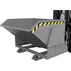 Kippbehälter, Standard-Bauhöhe, ohne Fahrwerk, Volumen 1,2 m³, lackiert grau RAL 7005 eurokraft pro