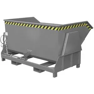 Kippbehälter, Standard-Bauhöhe, ohne Fahrwerk, Volumen 1,5 m³, lackiert grau RAL 7005 eurokraft pro