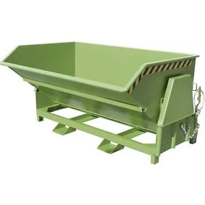 Kippbehälter, Standard-Bauhöhe, ohne Fahrwerk, Volumen 2,0 m³, lackiert grün RAL 6011 eurokraft pro