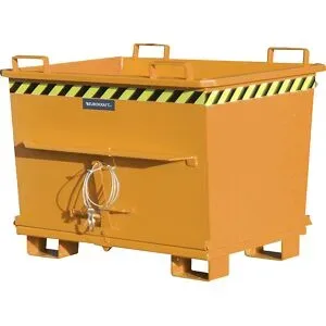 Konischer Klappbodenbehälter, Volumen 0,7 m³, Traglast 1500 kg, orange RAL 2000 eurokraft pro