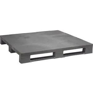 Kunststoff-Kufenpalette, LxB 1200 x 1000 mm, grau ratioform