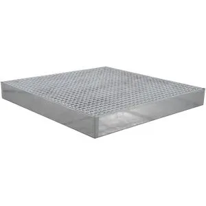Verzinkte Stahl-Flachwanne, Breite 1000 mm, Länge 1000 mm, Volumen 80 l LaCont