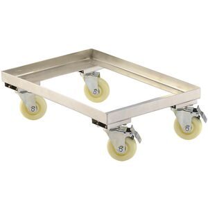 kaiserkraft Edelstahl-Fahrgestell, Tragfähigkeit 250 kg, LxB 610 x 410 mm